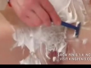Kinky grandma peeing and shaving.