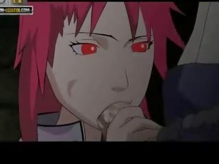 Naruto 色情 karin 来 sasuke cums