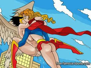 Famous cartoon superheroes porn parody