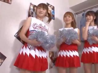 Three big susu jepang cheerleaders sharing jago