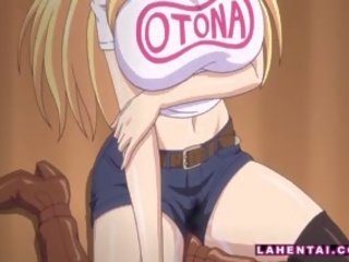 Sừng hentai blondie cưỡi ngựa cứng con gà trống