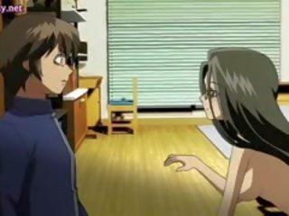 Anime With Glasses Gives Blowjob