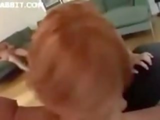 Redhead babe brutally face fucked by men.F70