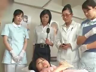 Asian Brunette Girl Blows Hairy Shaft At The Hospital