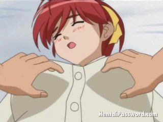 Virginal näköinen manga hotty humping a massiivinen peniksen