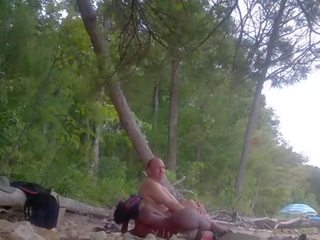 Black nudist jerkink her man on oka nude beach