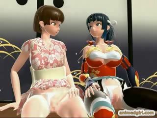 3d animato trans prende tittyfucked e cummed